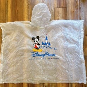 Disney Parks Mickey Mouse Clear Rain Poncho, One Size Adult, Clear, Hood, Snaps